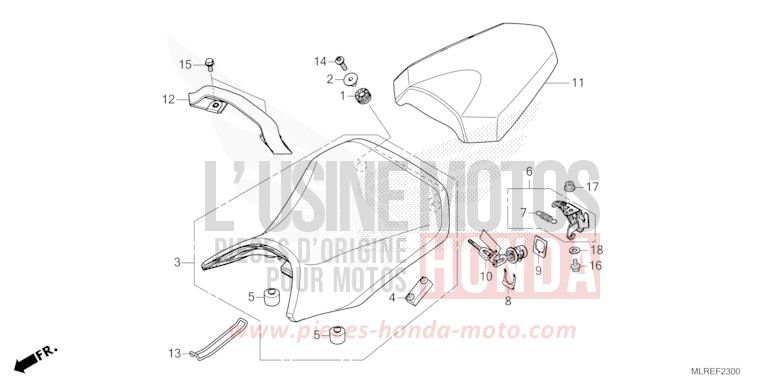 SEAT for Hornet 500 MAT GUNPOWDER BLACK METALLIC (NH436) from 2024